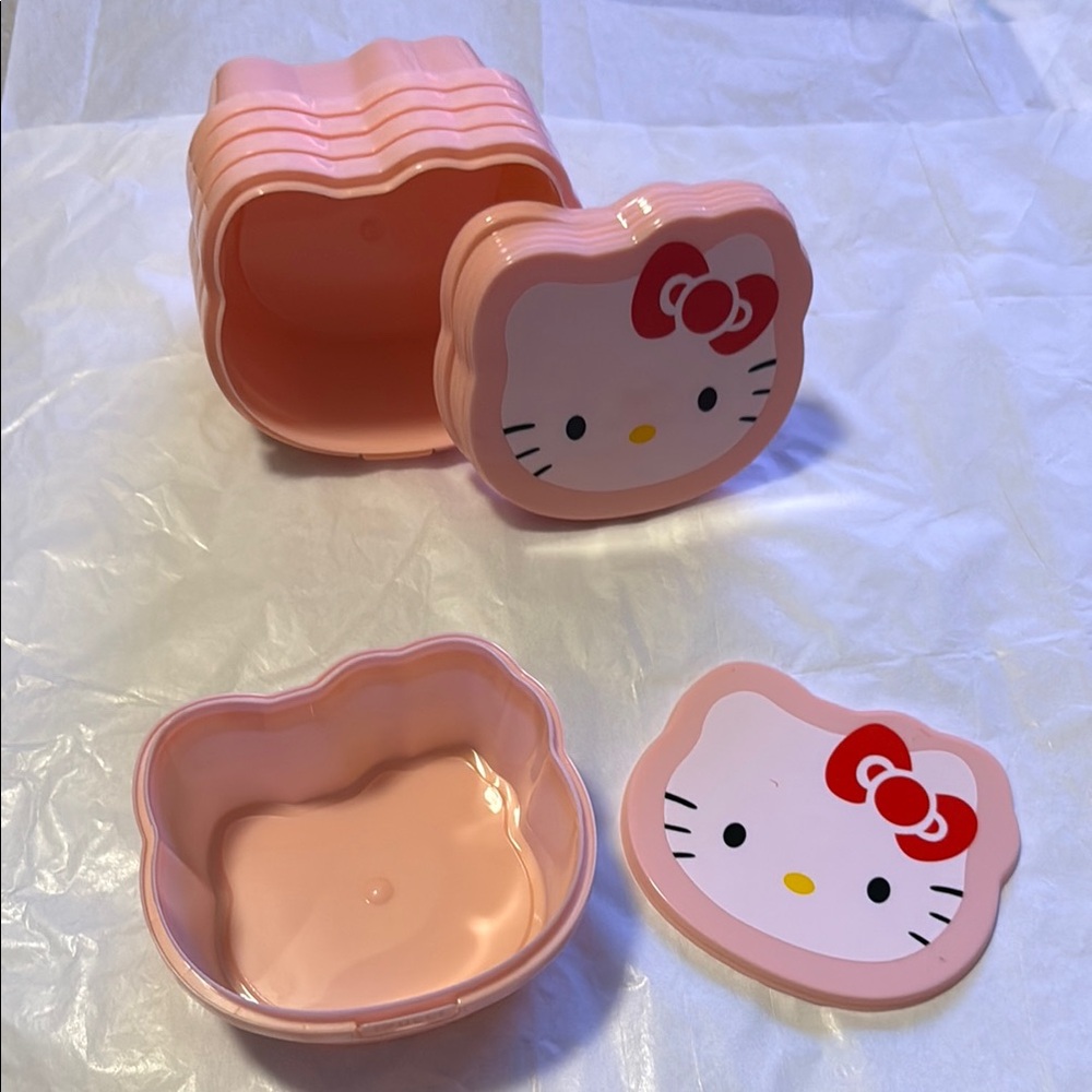 NWOT-Bento Hello Kitty Pink Snack Containers Set - Picture 13 of 15